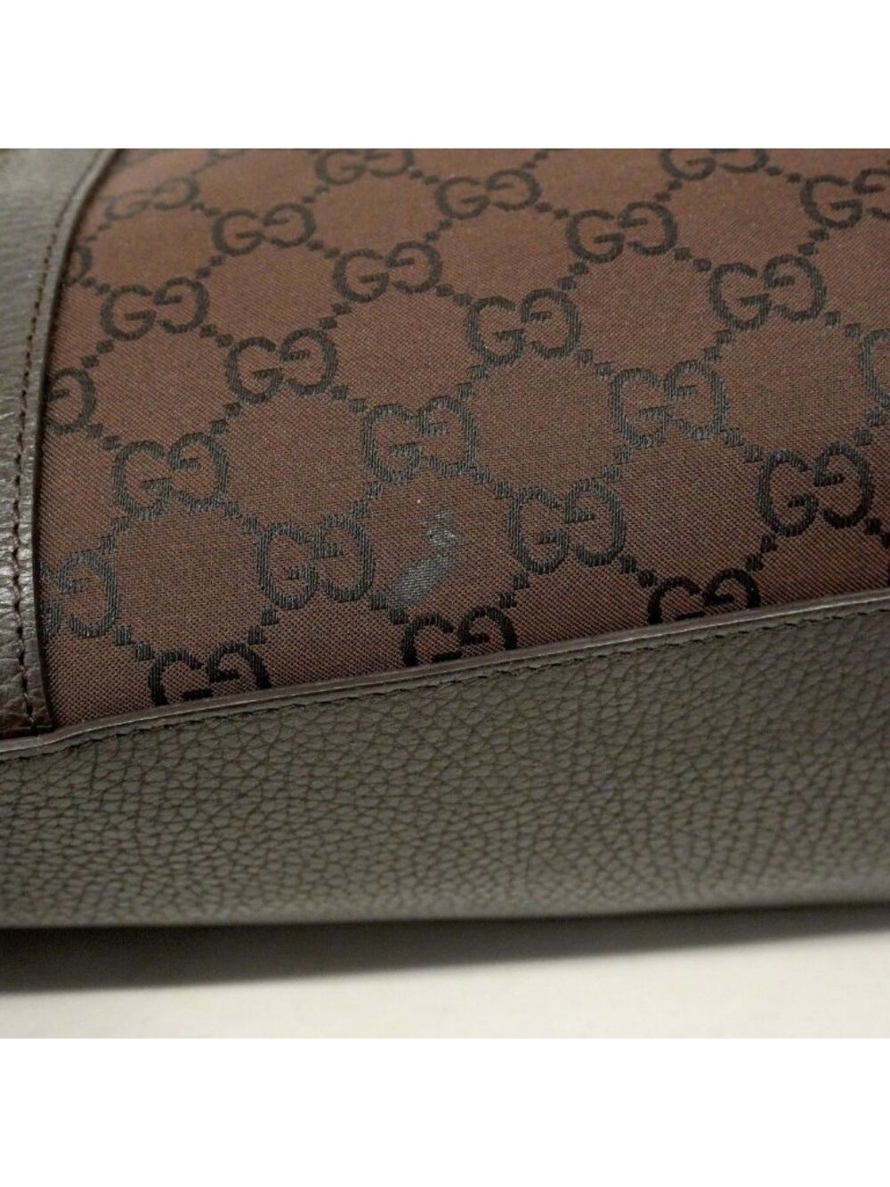Gucci Tote GG Nylon Brown Silver - Picture 10 of 10